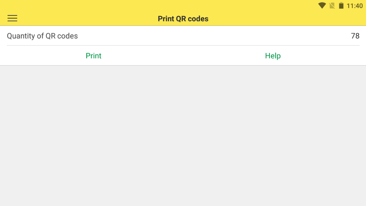Printing labels for subsequent receipt entry.